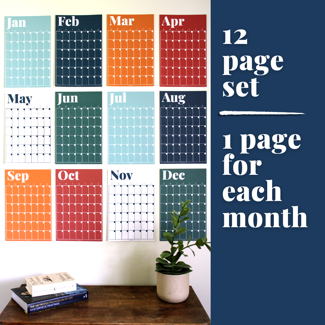 Large Monthly Wall Planner: 12-Month Jumbo Calendar (11x17 inches)