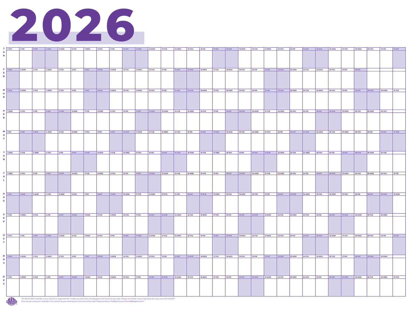 BIG PLANIT 2026 Calendar
